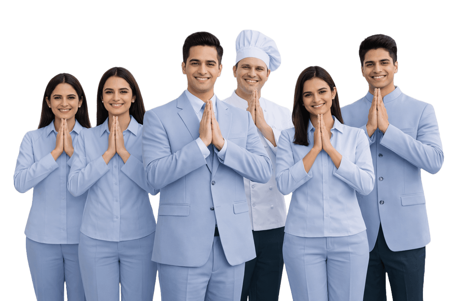 Hotel staff in premium uniforms