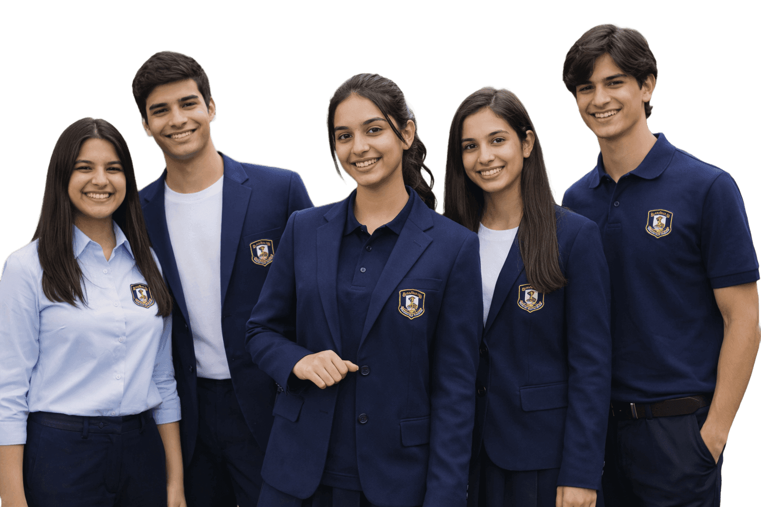 Students wearing school uniforms