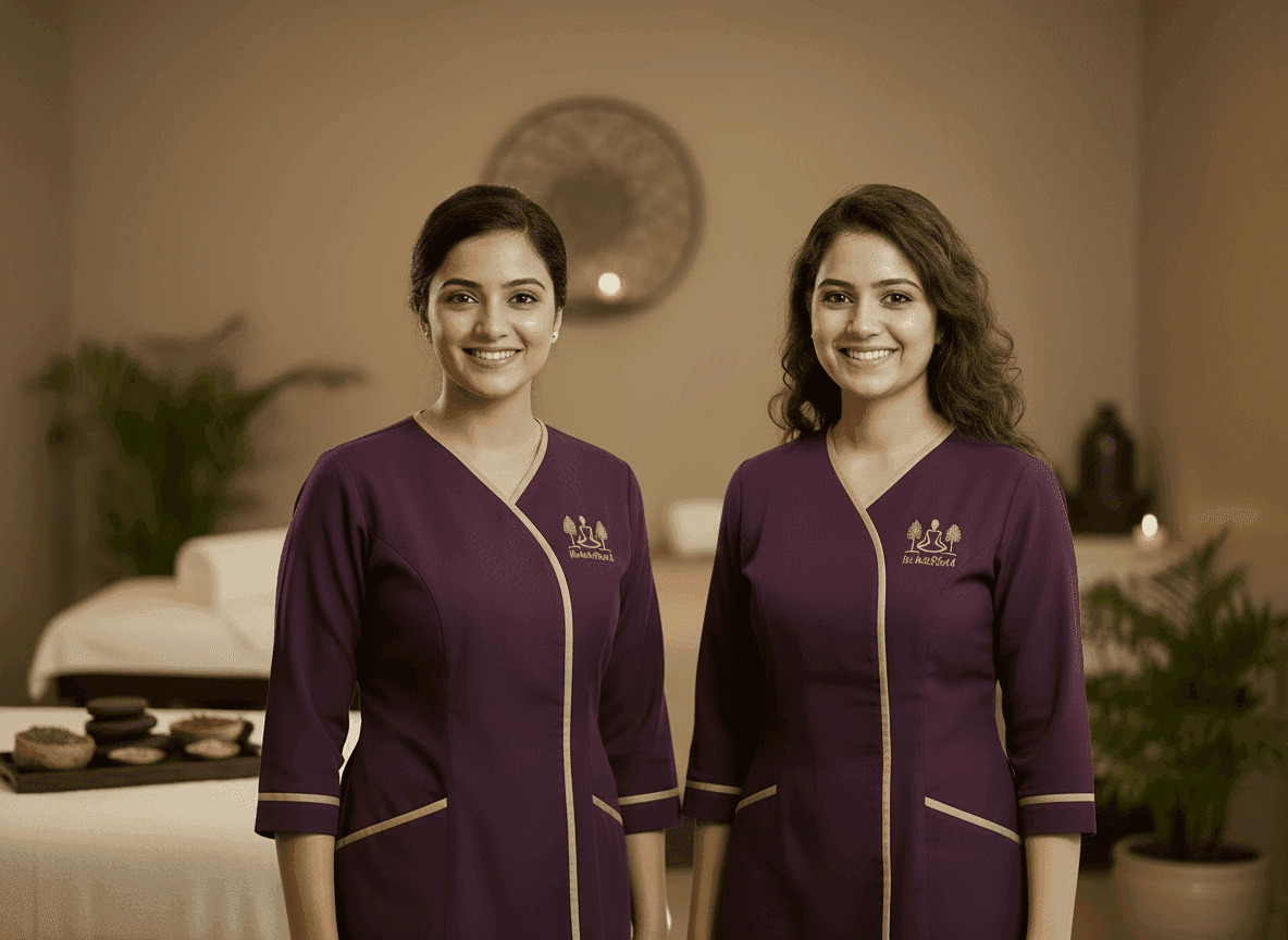 Spa and wellness center therapist uniforms