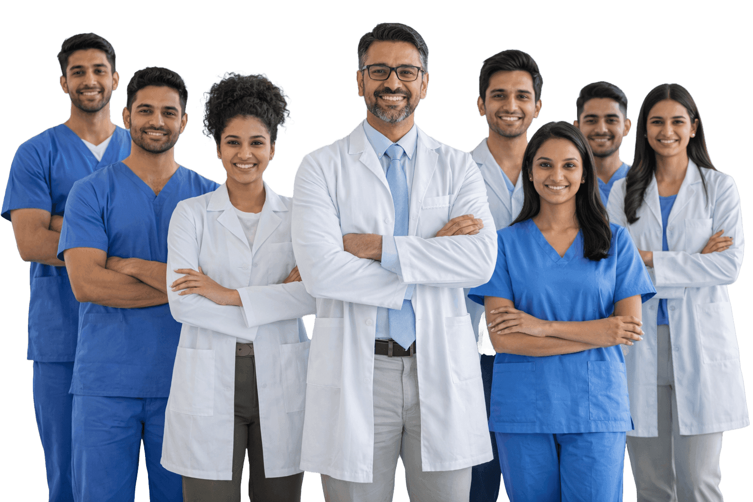 Healthcare professionals in professional medical wear